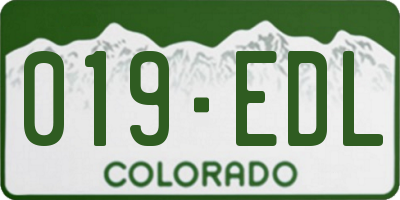 CO license plate 019EDL