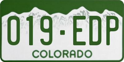 CO license plate 019EDP
