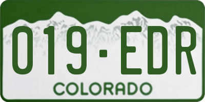 CO license plate 019EDR