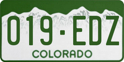 CO license plate 019EDZ
