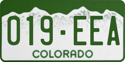 CO license plate 019EEA