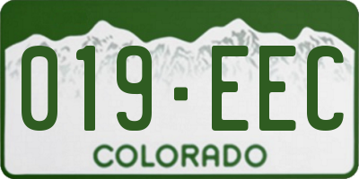 CO license plate 019EEC
