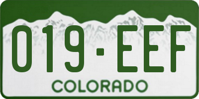 CO license plate 019EEF