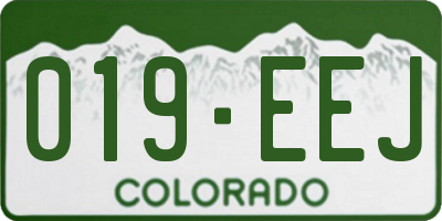 CO license plate 019EEJ