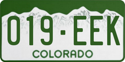 CO license plate 019EEK