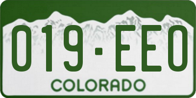 CO license plate 019EEO