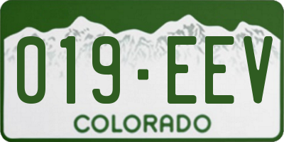 CO license plate 019EEV