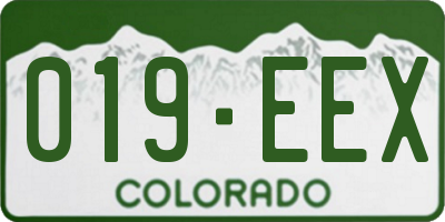 CO license plate 019EEX