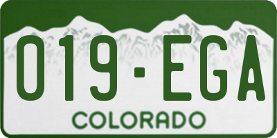 CO license plate 019EGA