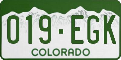 CO license plate 019EGK
