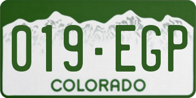 CO license plate 019EGP