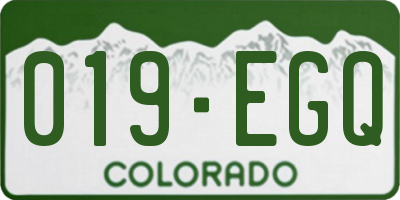 CO license plate 019EGQ
