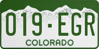 CO license plate 019EGR