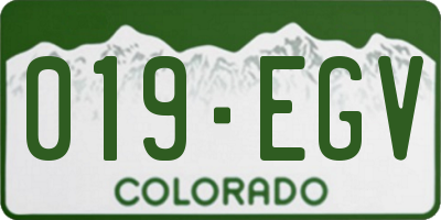 CO license plate 019EGV