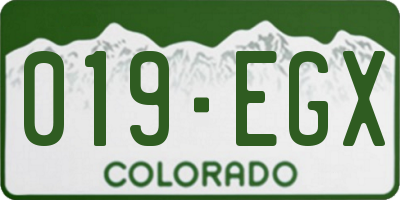 CO license plate 019EGX