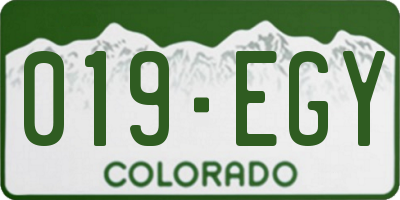 CO license plate 019EGY