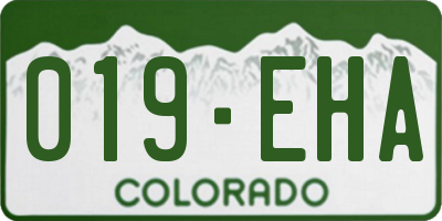 CO license plate 019EHA