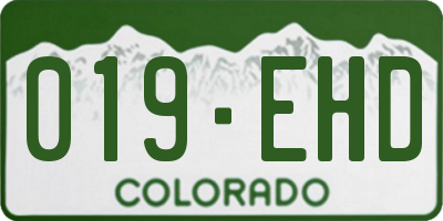 CO license plate 019EHD