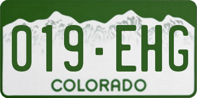 CO license plate 019EHG