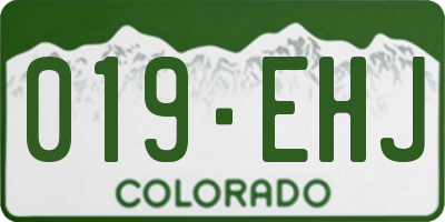 CO license plate 019EHJ