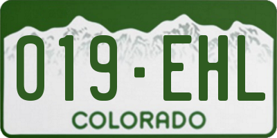 CO license plate 019EHL