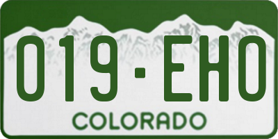CO license plate 019EHO