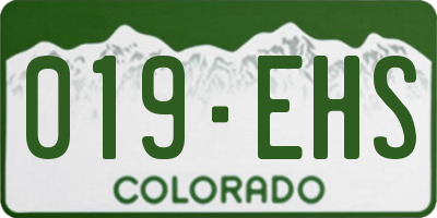 CO license plate 019EHS