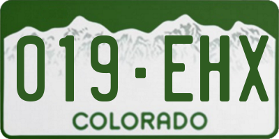 CO license plate 019EHX