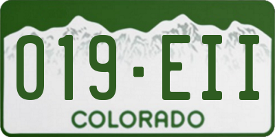 CO license plate 019EII