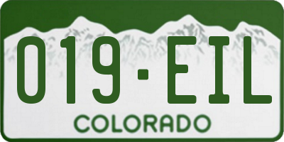 CO license plate 019EIL
