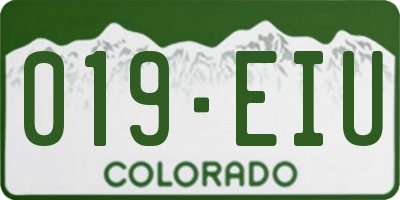 CO license plate 019EIU