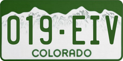 CO license plate 019EIV