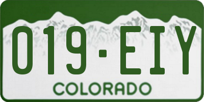 CO license plate 019EIY