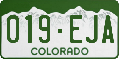 CO license plate 019EJA