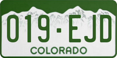 CO license plate 019EJD