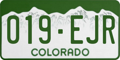 CO license plate 019EJR