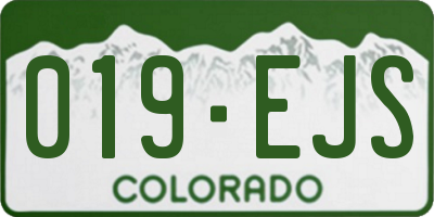 CO license plate 019EJS