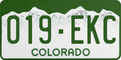 CO license plate 019EKC