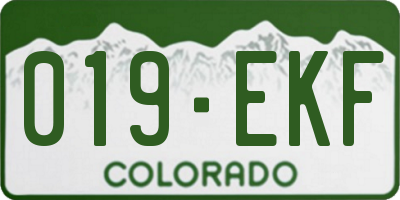 CO license plate 019EKF