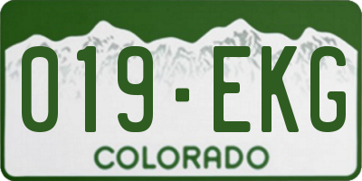 CO license plate 019EKG