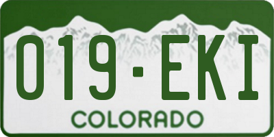 CO license plate 019EKI