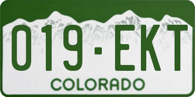 CO license plate 019EKT