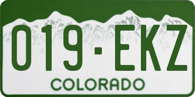 CO license plate 019EKZ