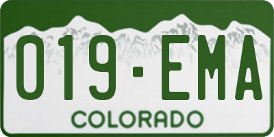 CO license plate 019EMA