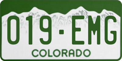 CO license plate 019EMG