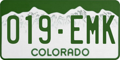CO license plate 019EMK