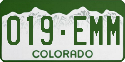 CO license plate 019EMM
