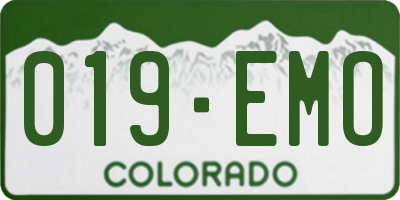 CO license plate 019EMO