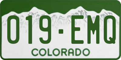 CO license plate 019EMQ