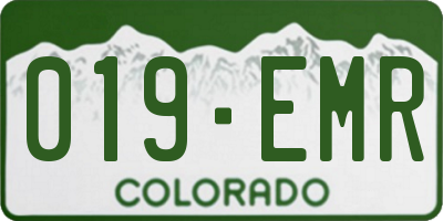 CO license plate 019EMR